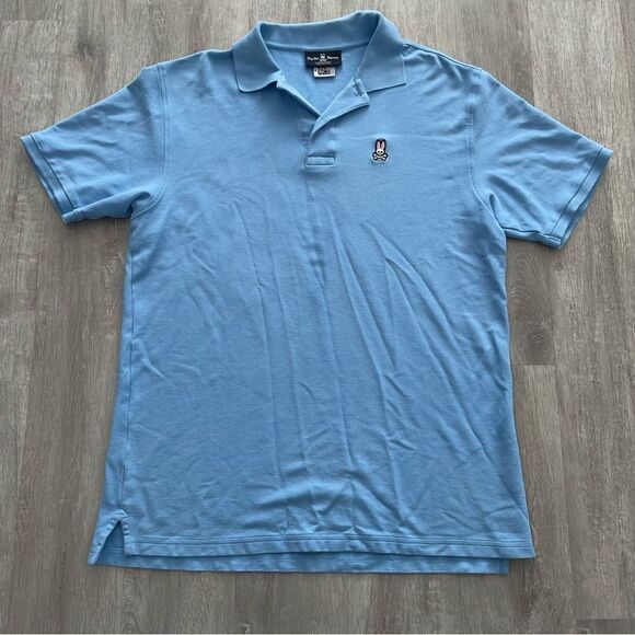 Psycho Bunny by Robert Godley Polo Shirt Size 8 Blue Fits Large - Picture 1 of 7